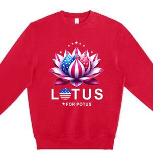 Lotus For Potus Kamala Harris 2024 President Trend Election Premium Crewneck Sweatshirt