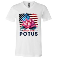 Lotus For Potus President Election Vote V-Neck T-Shirt