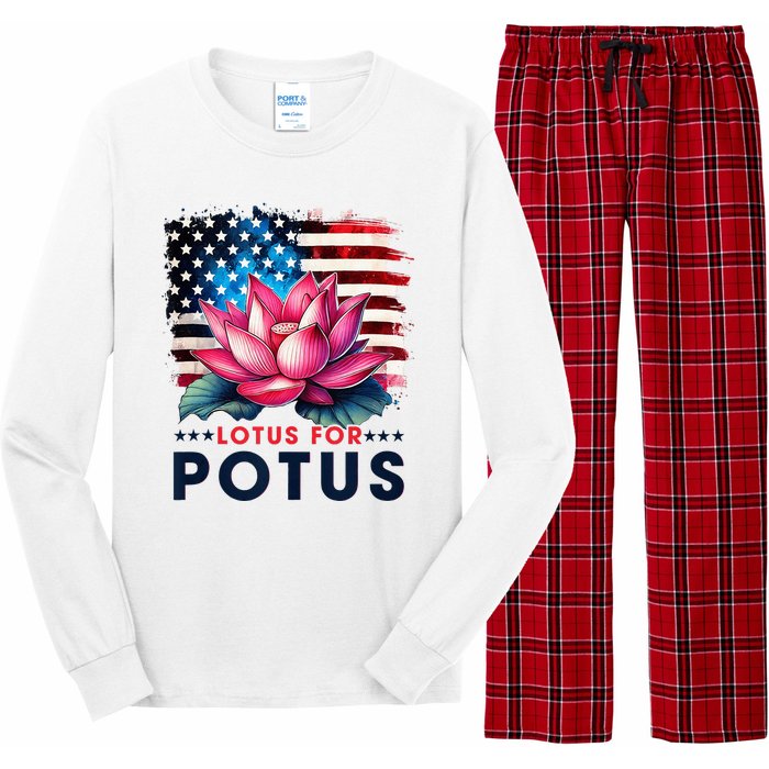 Lotus For Potus President Election Vote Long Sleeve Pajama Set