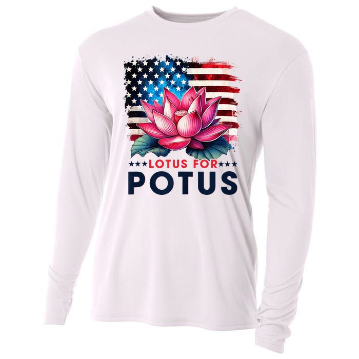 Lotus For Potus President Election Vote Cooling Performance Long Sleeve Crew