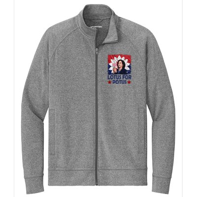 Lotus For Potus Kamala Harris 2024 Stretch Full-Zip Cadet Jacket