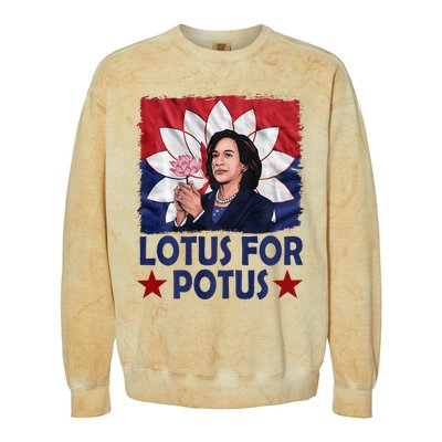 Lotus For Potus Kamala Harris 2024 Colorblast Crewneck Sweatshirt