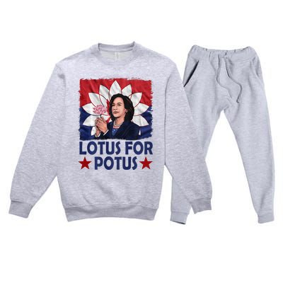 Lotus For Potus Kamala Harris 2024 Premium Crewneck Sweatsuit Set