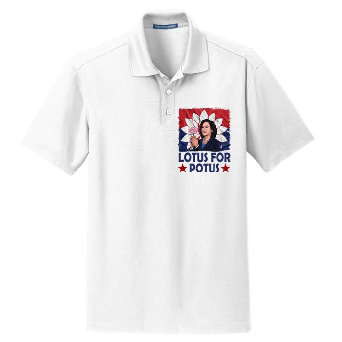 Lotus For Potus Kamala Harris 2024 Dry Zone Grid Polo