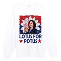 Lotus For Potus Kamala Harris 2024 Premium Crewneck Sweatshirt