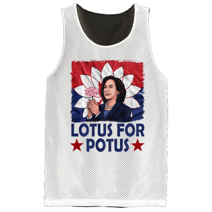 Lotus For Potus Kamala Harris 2024 Mesh Reversible Basketball Jersey Tank