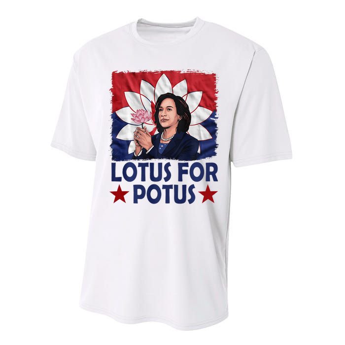 Lotus For Potus Kamala Harris 2024 Performance Sprint T-Shirt