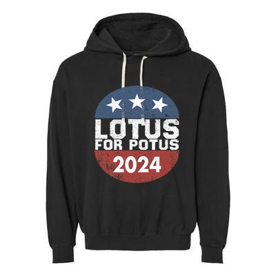 Lotus For Potus Kamala Harris 2024 Garment-Dyed Fleece Hoodie