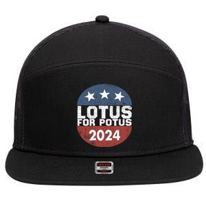 Lotus For Potus Kamala Harris 2024 7 Panel Mesh Trucker Snapback Hat