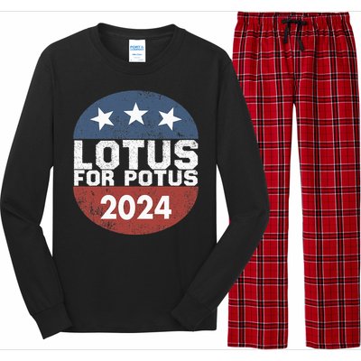 Lotus For Potus Kamala Harris 2024 Long Sleeve Pajama Set