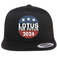 Lotus For Potus Kamala Harris 2024 Flat Bill Trucker Hat