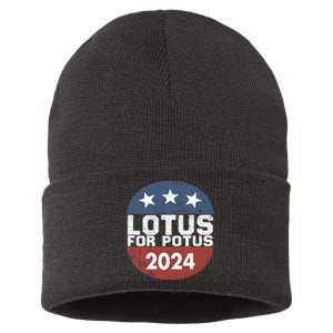 Lotus For Potus Kamala Harris 2024 Sustainable Knit Beanie