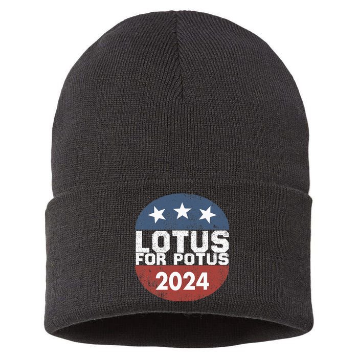 Lotus For Potus Kamala Harris 2024 Sustainable Knit Beanie