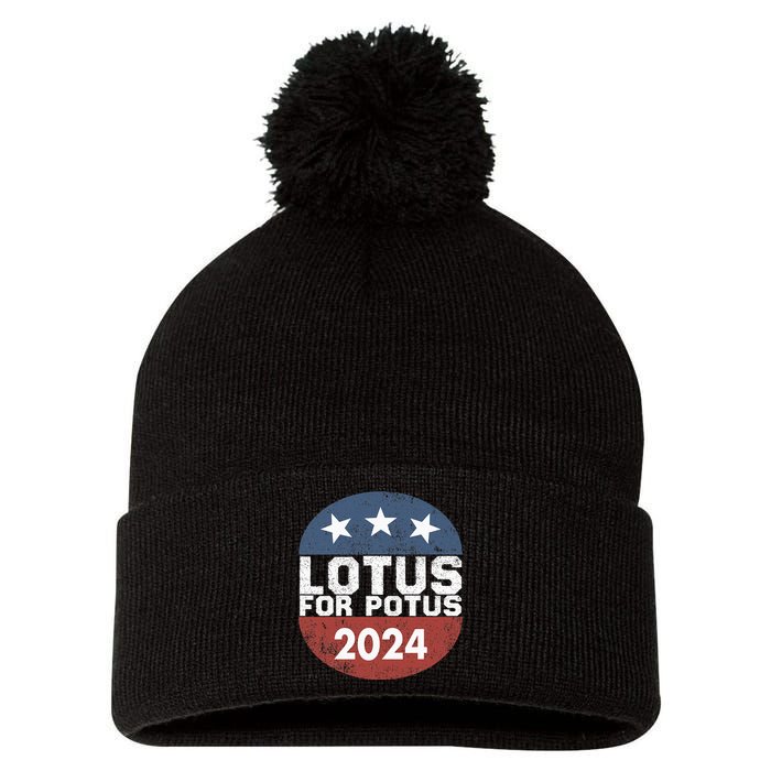 Lotus For Potus Kamala Harris 2024 Pom Pom 12in Knit Beanie