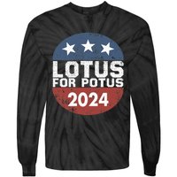 Lotus For Potus Kamala Harris 2024 Tie-Dye Long Sleeve Shirt