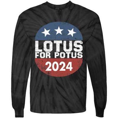 Lotus For Potus Kamala Harris 2024 Tie-Dye Long Sleeve Shirt