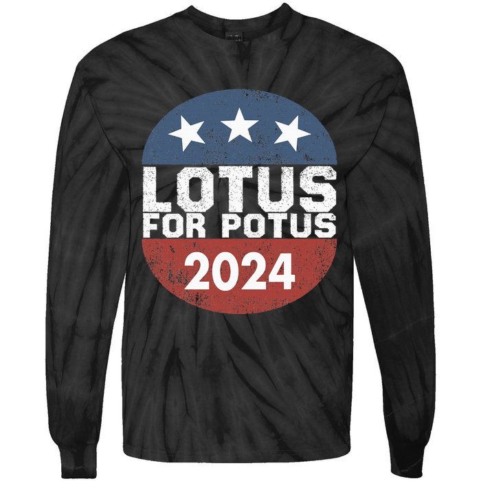 Lotus For Potus Kamala Harris 2024 Tie-Dye Long Sleeve Shirt