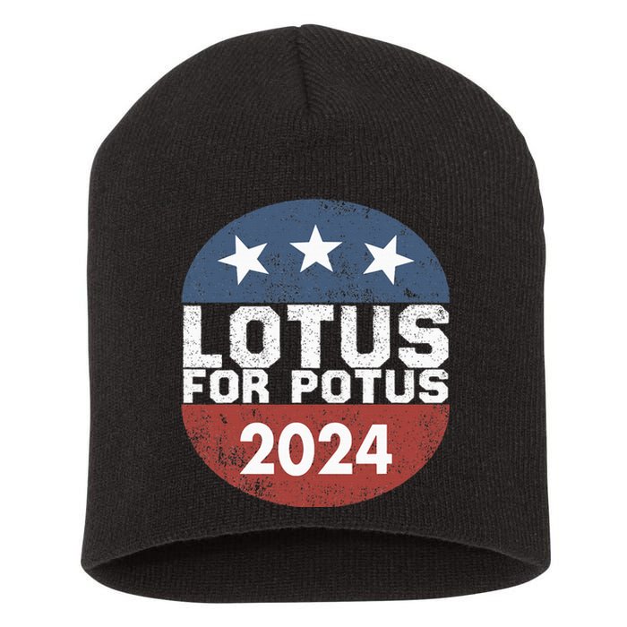 Lotus For Potus Kamala Harris 2024 Short Acrylic Beanie