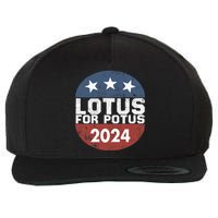 Lotus For Potus Kamala Harris 2024 Wool Snapback Cap