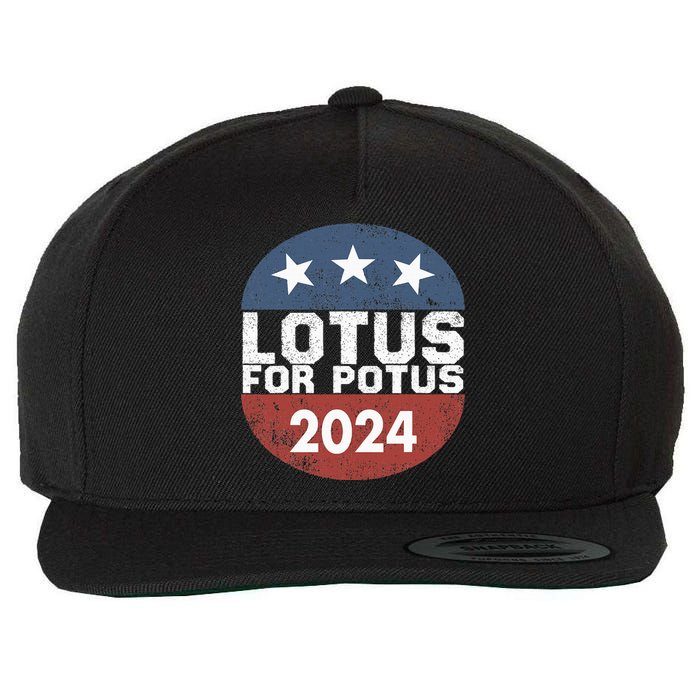 Lotus For Potus Kamala Harris 2024 Wool Snapback Cap