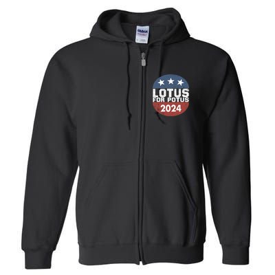 Lotus For Potus Kamala Harris 2024 Full Zip Hoodie