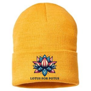 Lotus For Potus Usa Election Sustainable Knit Beanie