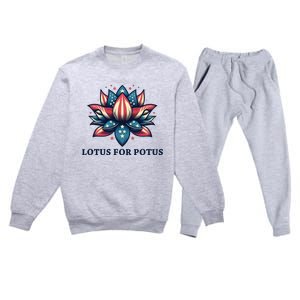 Lotus For Potus Usa Election Premium Crewneck Sweatsuit Set