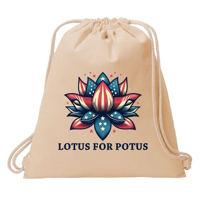 Lotus For Potus Usa Election Drawstring Bag