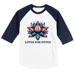 Lotus For Potus Usa Election Baseball Sleeve Shirt