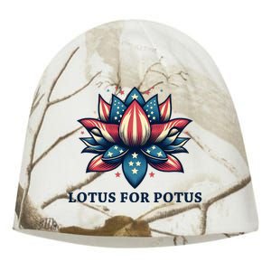 Lotus For Potus Usa Election Kati - Camo Knit Beanie