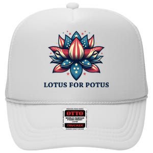 Lotus For Potus Usa Election High Crown Mesh Back Trucker Hat