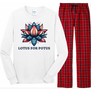 Lotus For Potus Usa Election Long Sleeve Pajama Set