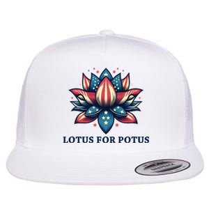 Lotus For Potus Usa Election Flat Bill Trucker Hat