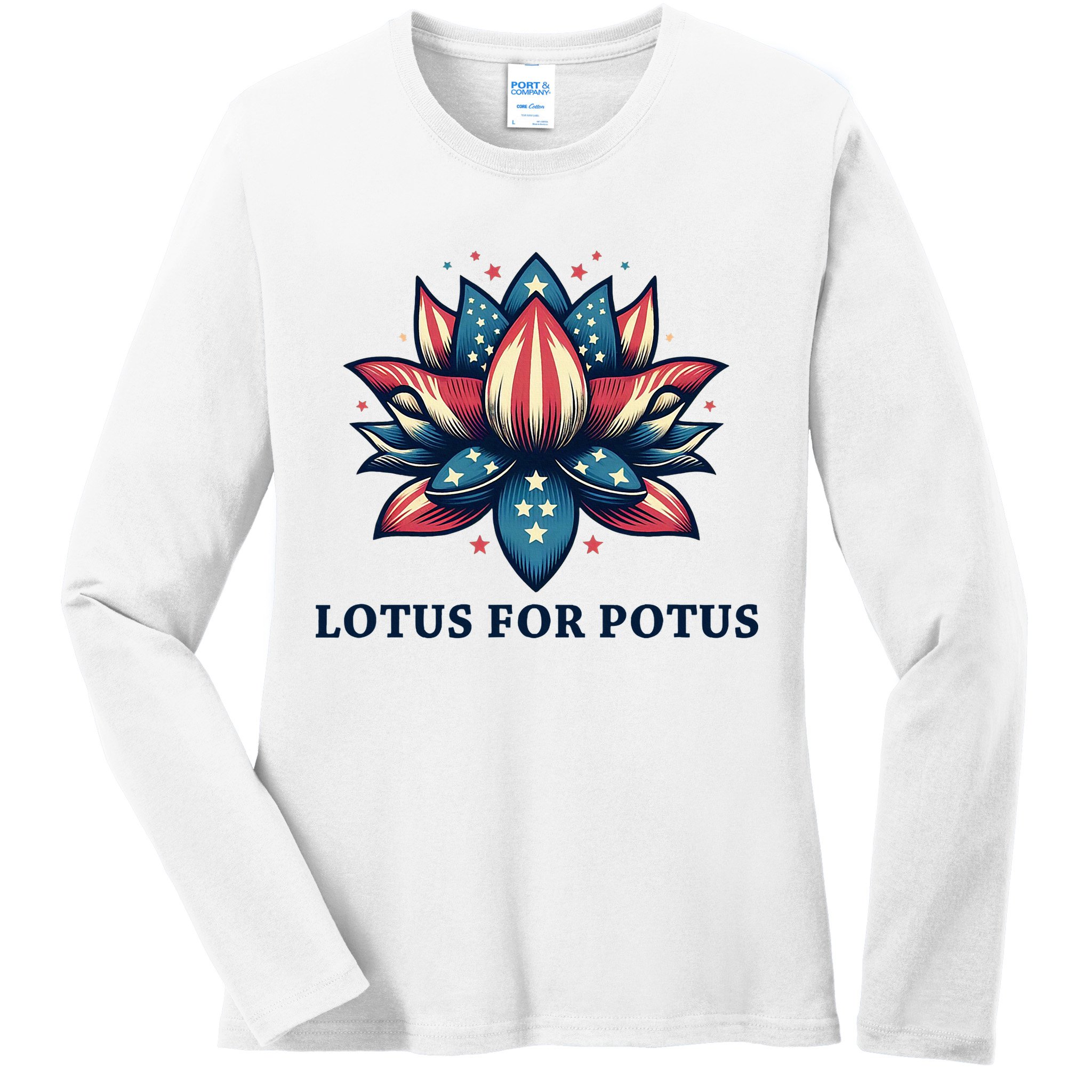 Lotus For Potus Usa Election Ladies Long Sleeve Shirt