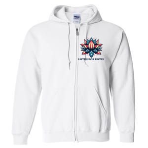 Lotus For Potus Usa Election Full Zip Hoodie