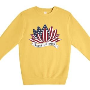 Lotus For Potus Kamala Harris 2024 President Premium Crewneck Sweatshirt