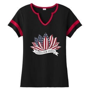 Lotus For Potus Kamala Harris 2024 President Ladies Halftime Notch Neck Tee