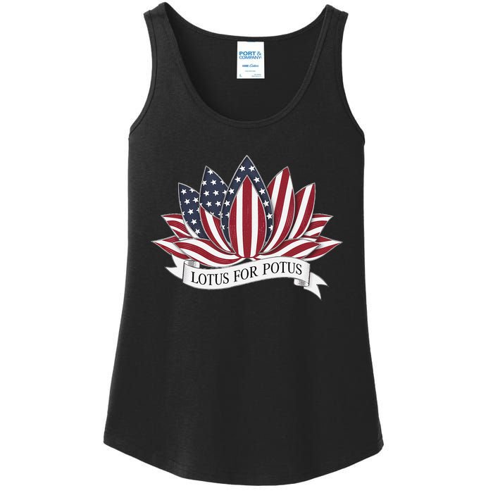 Lotus For Potus Kamala Harris 2024 President Ladies Essential Tank