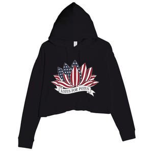 Lotus For Potus Kamala Harris 2024 President Crop Fleece Hoodie