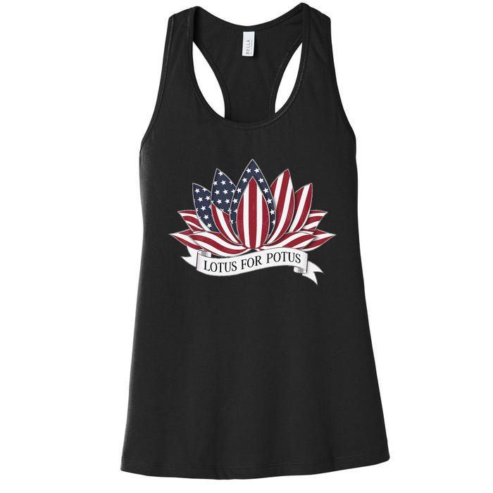 Lotus For Potus Kamala Harris 2024 President Women's Racerback Tank