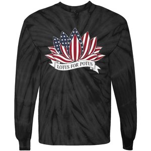 Lotus For Potus Kamala Harris 2024 President Tie-Dye Long Sleeve Shirt