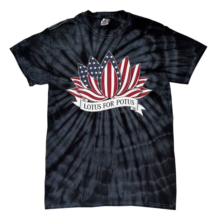 Lotus For Potus Kamala Harris 2024 President Tie-Dye T-Shirt