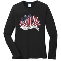 Lotus For Potus Kamala Harris 2024 President Ladies Long Sleeve Shirt