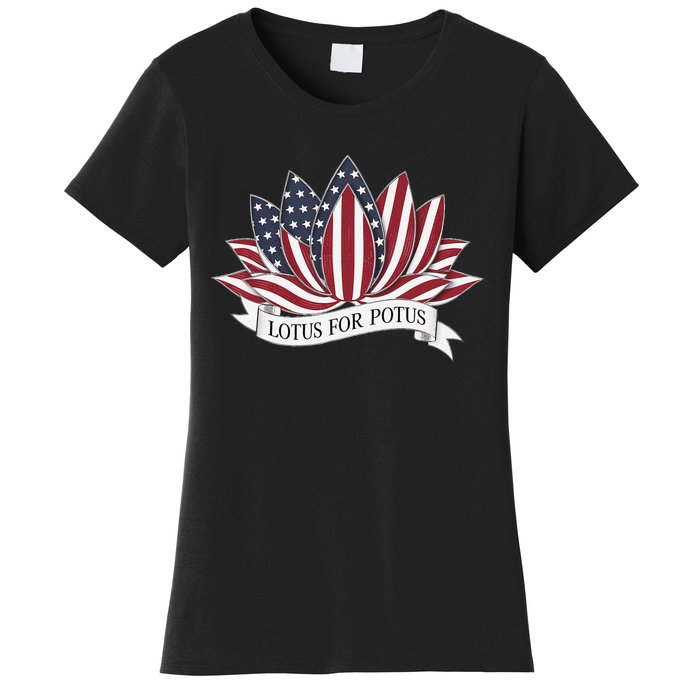 Lotus For Potus Kamala Harris 2024 President Women's T-Shirt