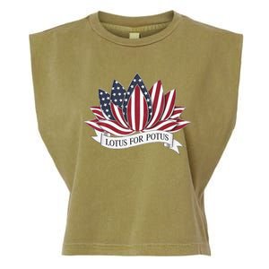 Lotus For Potus Kamala Harris 2024 President Garment-Dyed Women's Muscle Tee