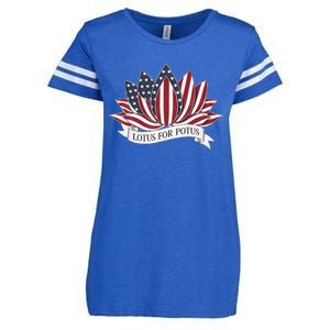 Lotus For Potus Kamala Harris 2024 President Enza Ladies Jersey Football T-Shirt