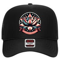 Lotus For Potus Usa Election High Crown Mesh Back Trucker Hat