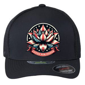 Lotus For Potus Usa Election Flexfit Unipanel Trucker Cap