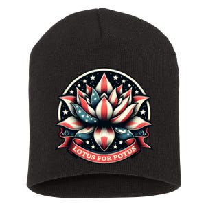 Lotus For Potus Usa Election Short Acrylic Beanie