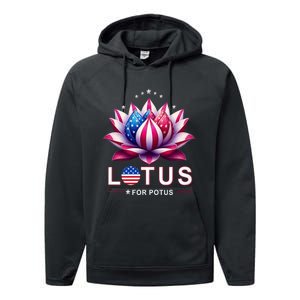 Lotus For Potus Kamala Harris 2024 President Trend Election Performance Fleece Hoodie